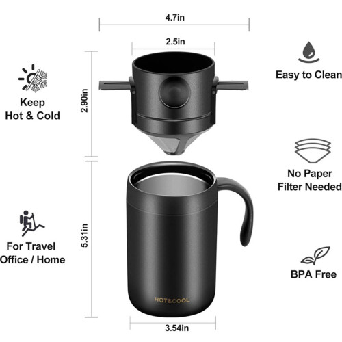 Transportable Camping Coffee Set Untarnished Insulated-White 2