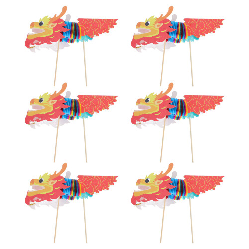 6Sets Kinderen DIY Papier Dragon Speelgoed Set 2