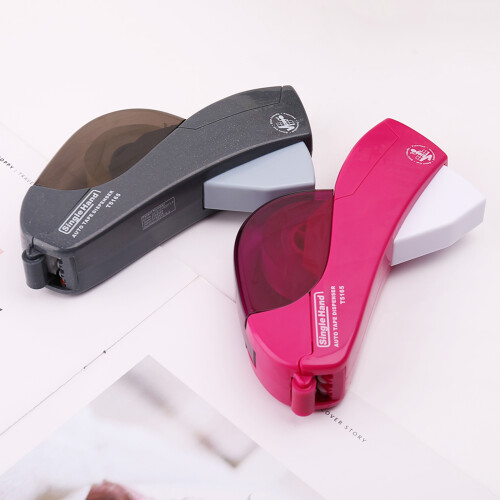 Automatic Tape Dispenser Hand-held One Press Cutter-rose Red 2