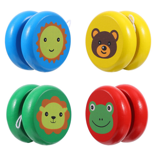 4 Yoyo Educativi In Legno Per Bambini