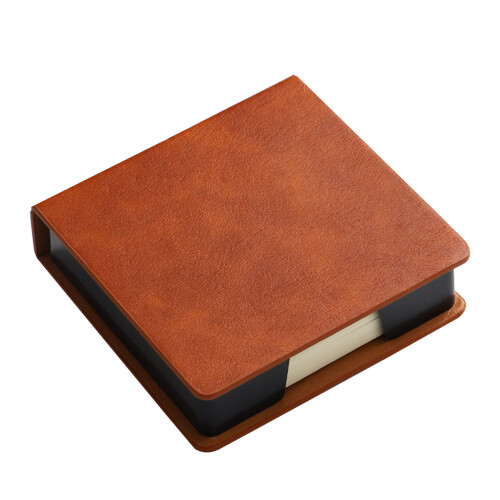 Self Stick Note Pad Holder Leather Name Cards-brown Oil edge