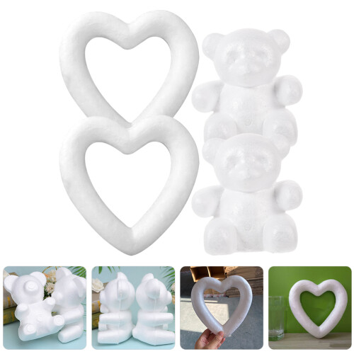 4 Pezzi In Schiuma A Forma Cuore Da Colorare 2