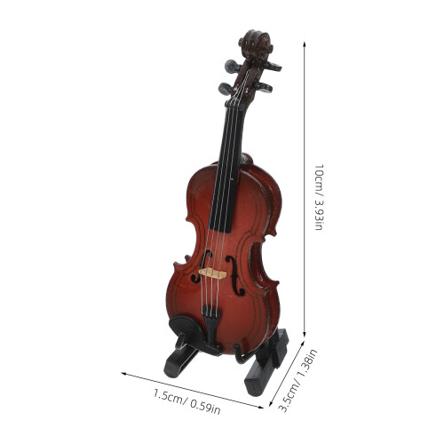 1 Set Miniature Viool Desktop Decor Realistisch Sieraad 1