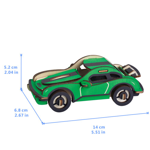 Puzzle 3D In Legno Da Te Auto Da Corsa Educativo 1