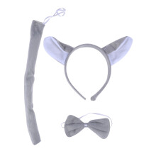 3 Pezzi Costume Adulti Con Orecchie E