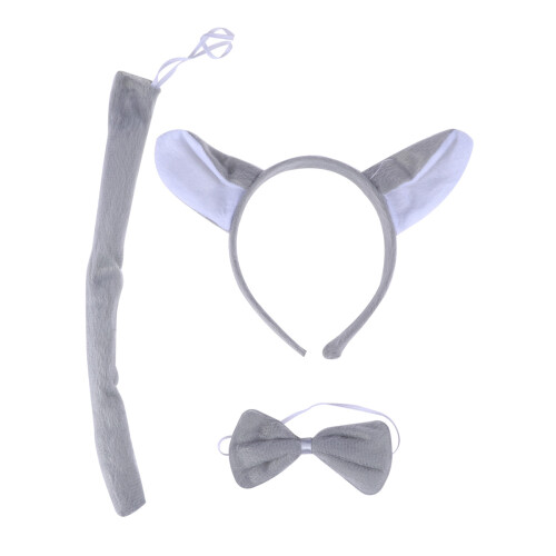 3 Pezzi Costume Adulti Con Orecchie E