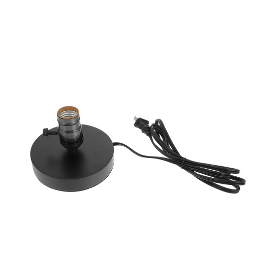 1Pc Retro Black Wooden Lamp Holder Bedside Table Base Light Accessory 2