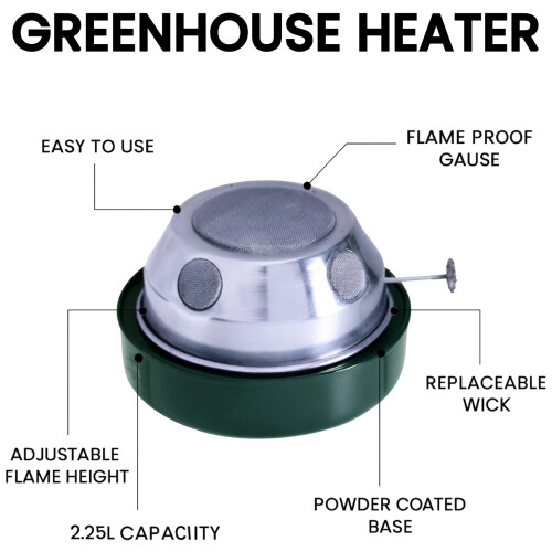 Paraffin Coldframe Greenhouse Heater with 2x Wicks 2