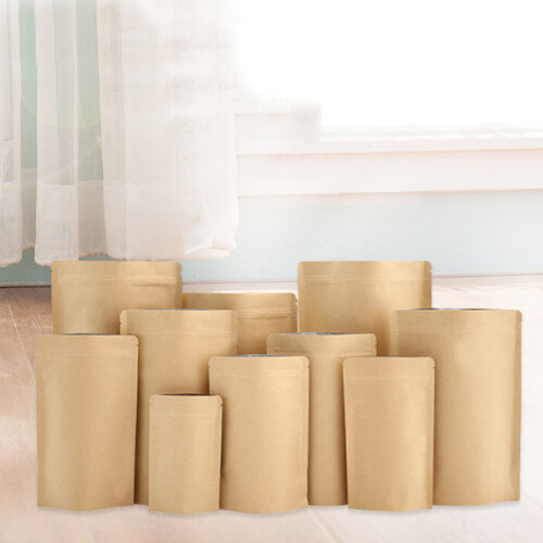 50 Pezzi Borsa Kraft Con Rivestimento In Alluminio E Cerniera Per Tè 2
