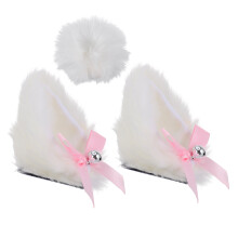 3St Witte Kattenoren Helm Ornamenten Voor Motorcross