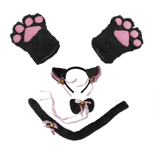 5 Pezzi Costume Con Orecchie Collare