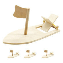 4 Pezzi Barche In Legno Non Dipinte Da Fai Da Te Per Bambini