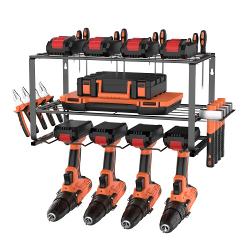 Power Tool Organizer Wall Mount Heavy Duty 3 Layer Storage Shelf Floating Garage Tool Rack for Cordless Drills & Power Tools Tool Storage Rack