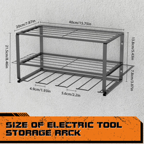 Power Tool Organizer Wall Mount Heavy Duty 3 Layer Storage Shelf Floating Garage Tool Rack for Cordless Drills & Power Tools Tool Storage Rack 1