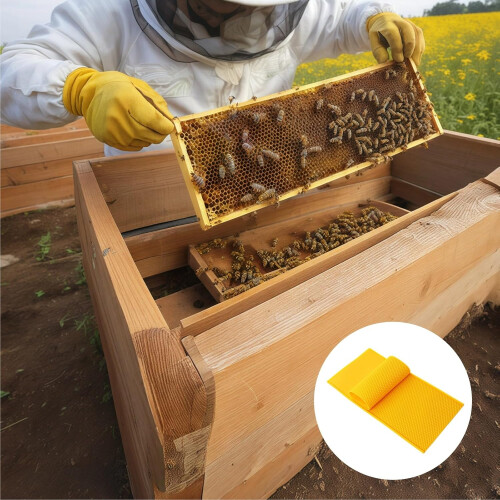43 x 22 cm Beekeeping Silicone Foundation Mold, Beeswax Tool with Honeycomb Pattern 2