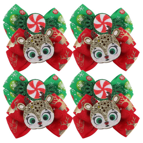 8 Unidades Laços De Natal Presilhas Para Cabelo Bebê