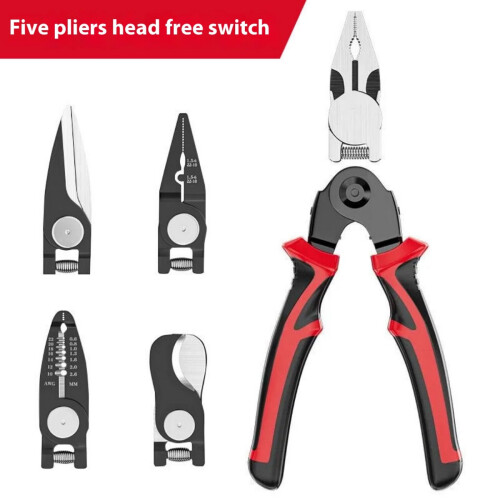 Professional Ergonomic Grip 5 Head Pliers Set For Electrical 1