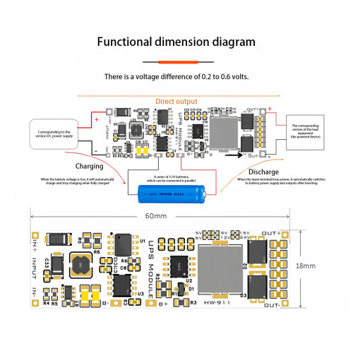 15W Emergency Power Supply Module Auto Switchover For-15V 1