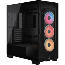 Tietokonekotelo - CORSAIR - 3500X LXR LINK Tempered Glass Mid-Tower - 3 käänteistä RGB-tuulettinta - Musta