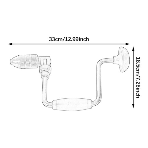Portable Hand Powered Drill Auger Fit for Carpentry Work No-Red 2