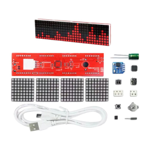 DIY Electronic Welding Practice Kit For-Red light square dot