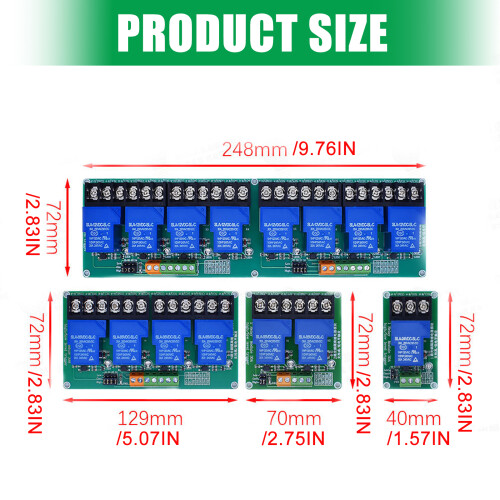 Carte de composants de transmission à 8 canaux, grande-12V 2