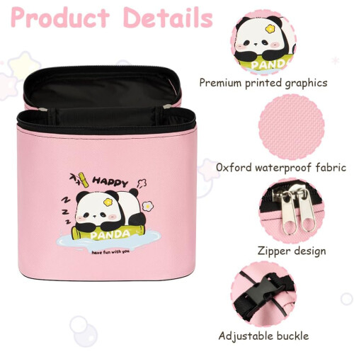 's Handlebar Bag, Bicycle Basket, Removable Lid, Secure Hold Velcro Panda 2