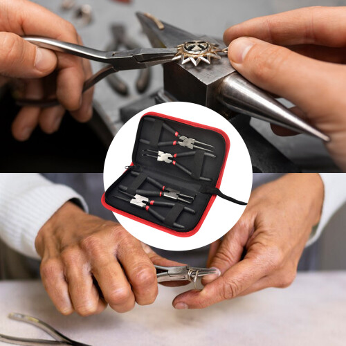 7 Inch Two Way Circlip Pliers With-Red and black handle 2