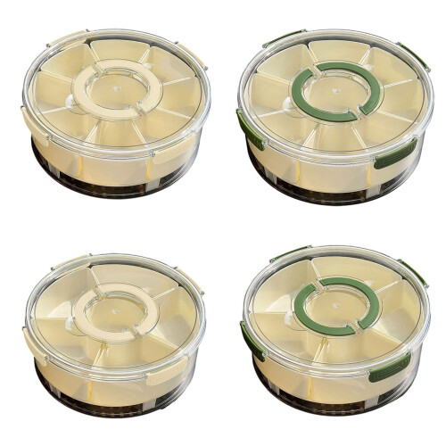 Stackable Fruit Storage Container Ice Layer-Cream 6 squares 1