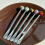 Natural Stone Handle 304 Nonrust Steel Fruit Forks for-8 7