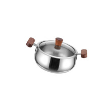 Nonstick Bottom Stainless Steel Stock Pot Glass-Single layer S