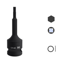 22mm Hex Impact Bit Socket 1/2Inch Drive with Pinhole-H4 TYPE