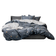 Öko-Tex-zertifizierte Bettwäsche, Galaxie-Print für Teenager- und Kinderzimmer, Wendebettwäsche-Set aus Polyester-Mikrofaser (Einzelbettgröße)
