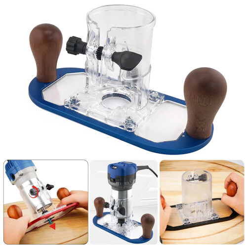 Adjustable Depth Router Base With Acrylic Cover For-black 2