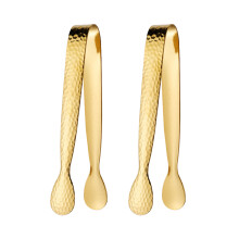 Pair Of Stainless Steel Mini Ice Tongs For Efficient Ice-Gold