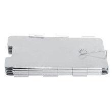 Pantalla para estufa de camping a prueba de viento, escudo portátil para cocinar al aire libre, paravientos plegable de acero inoxidable para estufa