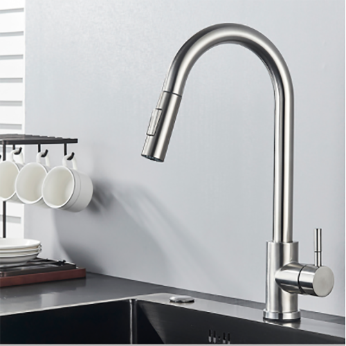 Eco-Friendly Stainless Steel Kitchen Faucet, Black SUS304 Pull Down Sprayer with Two Function Spray Head for Easy Temperature and Flow Control, Solid