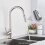 Eco-Friendly Stainless Steel Kitchen Faucet, Black SUS304 Pull Down Sprayer with Two Function Spray Head for Easy Temperature and Flow Control, Solid 3