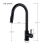 Eco-Friendly Stainless Steel Kitchen Faucet, Black SUS304 Pull Down Sprayer with Two Function Spray Head for Easy Temperature and Flow Control, Solid 6