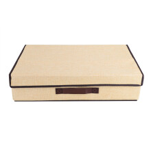 Opbergdozen met verstevigde handgrepen voor gemakkelijk dragen, opbergruimte onder het bed met opvouwbaar ontwerp voor ruimtebesparing, beige, 2 stuks