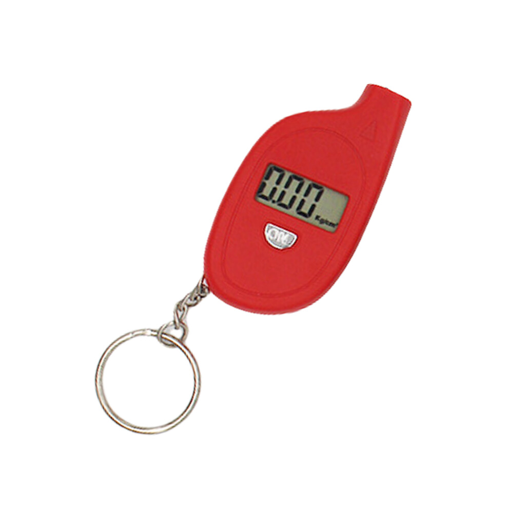 Portability Tire Gauge Pressure Monitors Keychain Ensures- Red 7696001001479