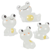 Glow in the Dark Frog Jewellery Set of 4 Miniature Figures Resin