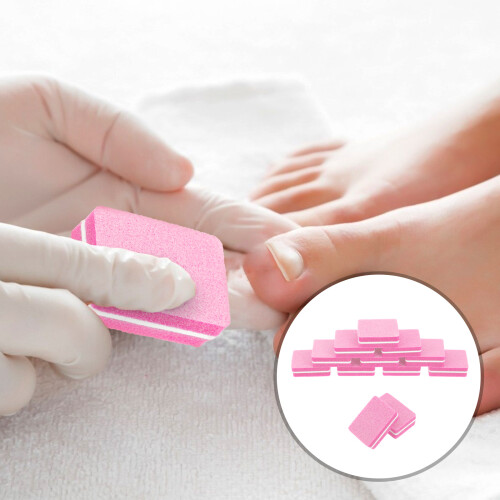 50St Manicure Nagelbuffer Roze Mini Spons Eva Materiaal 2