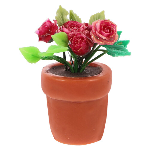 De Bonsai De Rosa Para Casa De Bonecas Acessório Miniatura 1