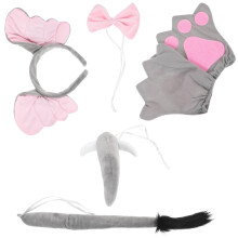 Conjunto Faixa Orelhas Nariz Luvas Cosplay