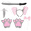 Conjunto Faixa Orelhas Nariz Luvas Cosplay 2