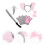 Conjunto Faixa Orelhas Nariz Luvas Cosplay 3