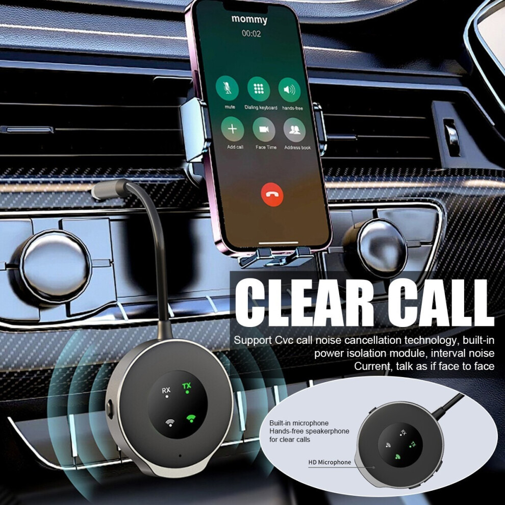 Bluetooth 5.3 Audio Transmitter Receiver 3.5Mm Aux Hifi Music Wireless Adapter 019402918769