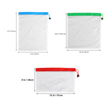 3Pcs Sacos Reutilizáveis Para , Legumes E Brinquedos