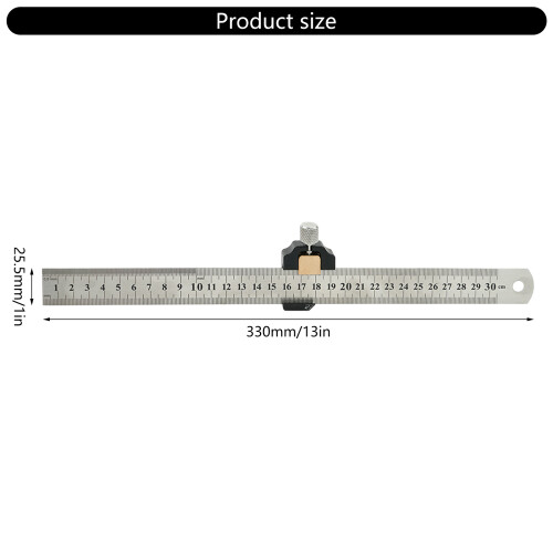 Combination Square Tool Steel Ruler with Positioning Block for 2